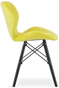 Żółte pikowane welurowe krzesło - Zeno 6X