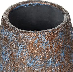 Wazon brązowy vintage ceramiczny postarzany podłogowy H48 cm Brivas Beliani