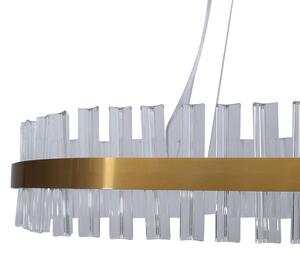 MONAKO piękny złoty żyrandol LED z kryształami 100cm owalny 11520