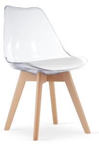 Krzesło kris lugano przezroczyste transparentne z białą poduszką
