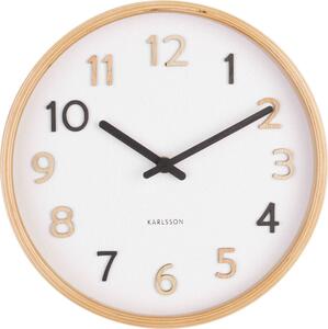 Zegar ścienny Pure 22 cm multikolor z drewnianą ramą