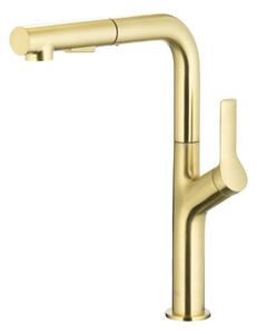 Bateria Kuchenna StojÄ ca KFA Duero Design z WyciÄ ganÄ obrotowÄ wylewkÄ ZÅoty szczotkowany PVD 6623-220-39