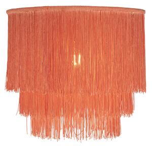 Orientalna lampa sufitowa złoto-różowy abażur z frędzlami - Franxa Oswietlenie wewnetrzne