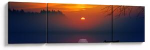 Obraz mostu o zachodzie słońca (170x50 cm)