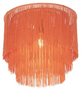 Orientalna lampa sufitowa złoto-różowy abażur z frędzlami - Franxa Oswietlenie wewnetrzne