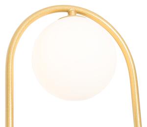 Kinkiet / Lampa scienna Art Deco złoty z białym szkłem - Isabella Oswietlenie wewnetrzne
