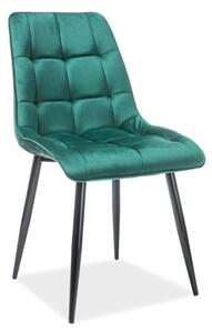 Krzesło chic velvet czarny stelaż/zielony bluvel 78