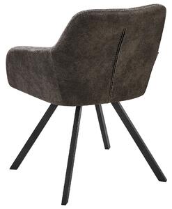 Zestaw 2 krzeseł do jadalni tapicerowanych czarne metalowe nogi szary Monee Beliani