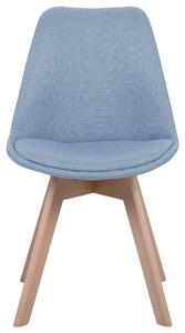 Zestaw 2 krzeseł tapicerowany do jadalni drewniane nóżki niebieski Dakota II Beliani