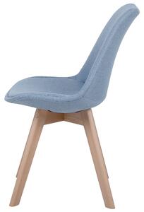 Zestaw 2 krzeseł tapicerowany do jadalni drewniane nóżki niebieski Dakota II Beliani