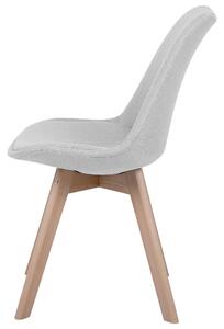 Zestaw 2 krzeseł tapicerowany do jadalni drewniane nóżki jasnoszary Dakota II Beliani