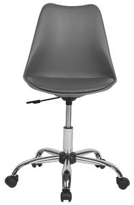 Krzesło biurowe na kółkach regulowana wysokość z poduszką szare Dakota II Beliani