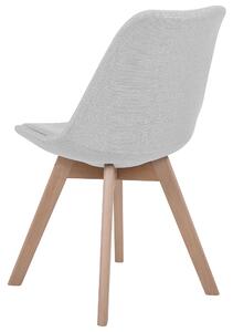 Zestaw 2 krzeseł tapicerowany do jadalni drewniane nóżki jasnoszary Dakota II Beliani