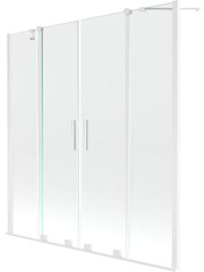Mexen Velar Duo parawan nawannowy 2-skrzydłowy rozsuwany 140 x 150 cm, transparent, biały - 896-140-000-02-20