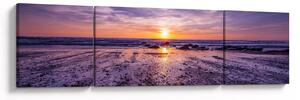 Obraz plaży - zachód słońca (170x50 cm)