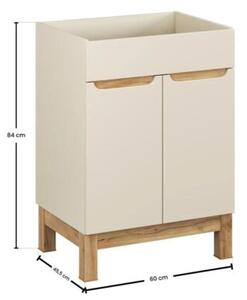 Szafka pod umywalkę BALI 2D 60 cm kaszmirowy mat