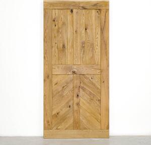 Drzwi przesuwne drewniane dębowe SZEWRON
