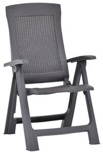Rozkładane krzesła do ogrodu, 2 szt., plastikowe, kolor mokka