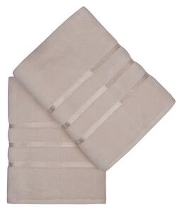 Zestaw 2 piaskowych bawełniany ręczników kąpielowych Foutastic Dolce, 70x140 cm