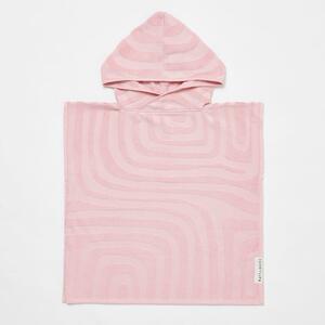 Różowy dziecięcy ręcznik plażowy z kapturem Sunnylife Terry, 6-9 lat