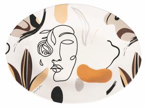 Ceramiczny talerz do serwowania Villa d'Este Face to Grey, 45,5 x 33 cm