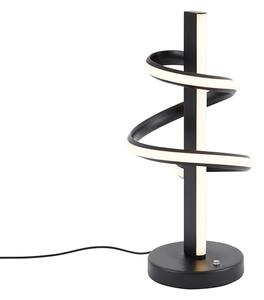 Designerska lampa stołowa czarna z LED, ściemnialna z 3-stopniowym przełącznikiem - Rolla