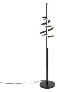 Designerska lampa podłogowa czarna z możliwością ściemniania LED i 3-stopniowym przełącznikiem - Rolla