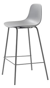 Szary plastikowy hoker (wysokość siedziska 67,5 cm) Whitby – Unique Furniture