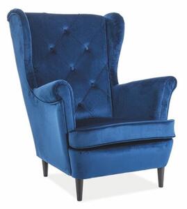 Fotel uszak LADY VELVET granatowy