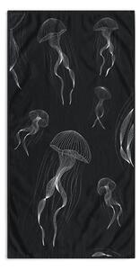 Czarno-biały ręcznik plażowy 90x180 cm Jellyfish – DecoKing