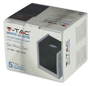 Oprawa V-TAC GIPS BETON GU10 Natynkowy Kwadrat Szary/Chrom VT-860 5 Lat Gwarancji