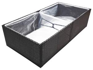 Donica ogrodowa, czarna, 157x80x40 cm, rattan PE