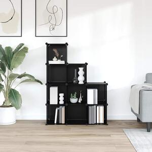 Regał kostkowy z 9 przegrodami, czarny, PP