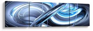 Obraz niebieskiej abstrakcji (170x50 cm)