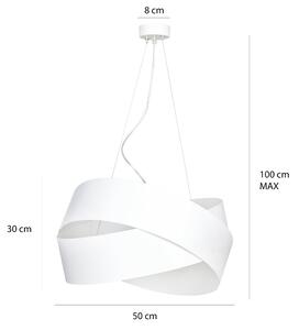 Vieno White 512/2 Wisząca Lampa Sufitowa Loft Regulowana Metalowa Biała