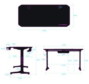 Biurko gamingowe ULTRADESK Frag Czarny