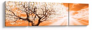 Pomarańczowy obraz drzewa (170x50 cm)