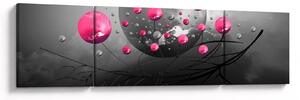 Obraz różowych abstrakcyjnych kul (170x50 cm)