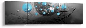 Obraz - jasnoniebieskie abstrakcyjne kule (170x50 cm)