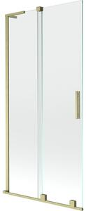 Mexen Velar L parawan nawannowy 2-skrzydłowy rozsuwany 95 x 150 cm, transparent, złoty szczotkowany - 896-095-003-01-55