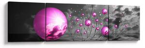 Obraz różowych kul (170x50 cm)