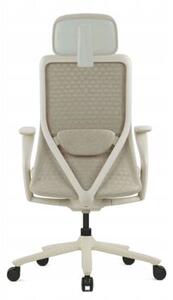 Ergonomiczny fotel Polka beżowy trójwymiarowa siatka/tkanina