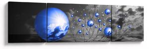 Obraz ciemnoniebieskich kul (170x50 cm)