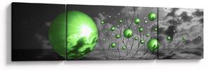Obraz zielonych abstrakcyjnych kul (170x50 cm)