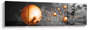 Obraz pomarańczowych abstrakcyjnych kul (170x50 cm)