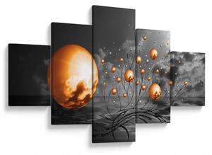 Obraz pomarańczowych abstrakcyjnych kul (125x70 cm)