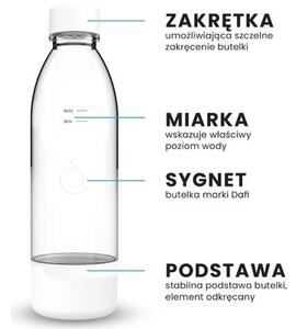 Saturator DAFI PushAir Biały z dwoma nabojami + butelka