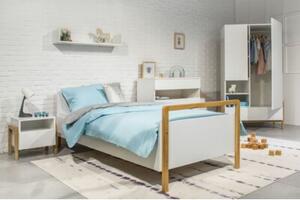 Łóżko dziecięce VICTOR 180x80 białe/dąb bez szuflady/bez materaca