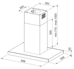 Okap FRANKE Crystal FCR 925 I BK XS 325.0518.709 Stal szlachetna 710m3/h 66dB klasa B