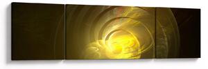 Obraz żółtej abstrakcyjnej spirali (170x50 cm)